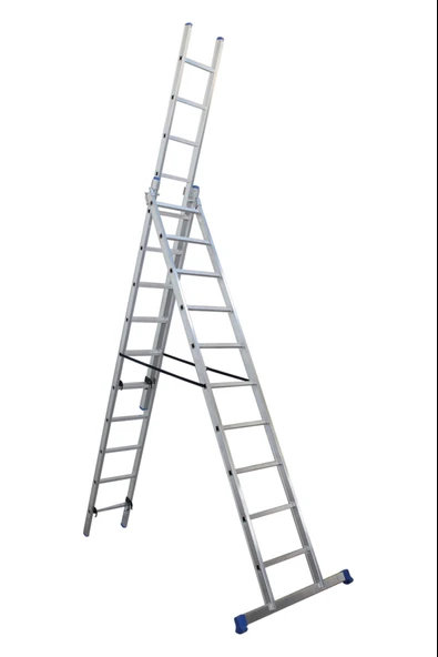 ASVERA 3 Parça x 2,5 Metre = 7,5 Metre A Tipi Alüminyum Merdiven – Katlanabilir & Dayanıklı - Resim 3