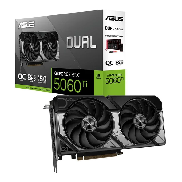 Asus DUAL-RTX5060TI-O8G 8GB 128Bit GDDR7 DP/HDMI PCI 5.0 Ekran Kartı