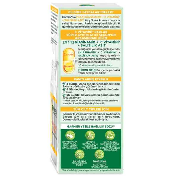 Garnier C vitaminli serum süper aydınlatıcı koyu leke azaltıcı serum 30 ml - 2