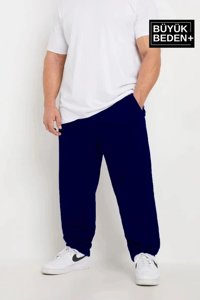 Üçlü Büyük Beden Reçme Paça İnce Eşofman Altı SPR25BEA52-3 - 7