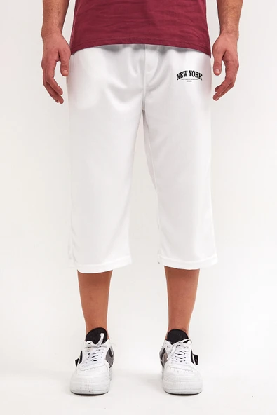 Erkek New York Baskılı Uzun Slim fit  Şort SPR25SR081 - Resim 7