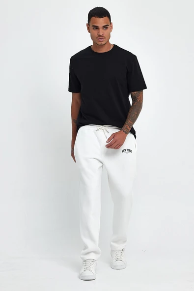 Süperlife Erkek İçi Polarlı 3 iplik Kalın New York Baskılı Eşofman Altı SPR25EA97 - 9