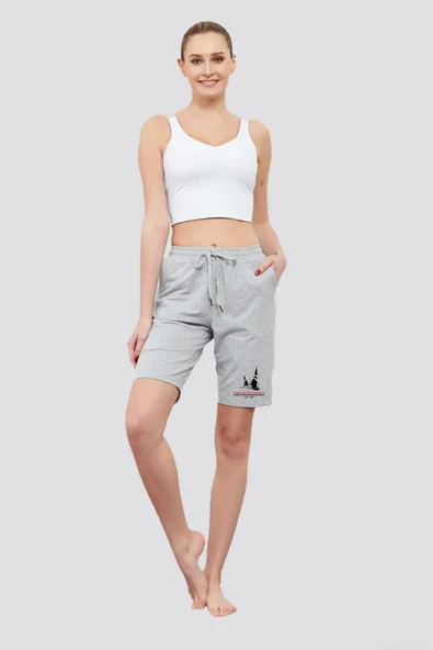 Süperlife Kadın Yelken Baskılı Standart &Regular Kalıp Şort SPR25SRk083