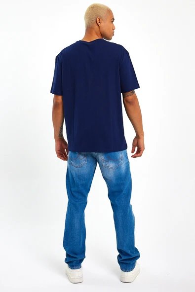 Erkek Bisiklet Yaka New York Baskılı Tshirt SPR25TS29 - 3