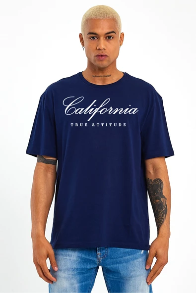 Erkek Bisiklet Yaka El Yazılı Brooklyn Baskılı Tshirt SPR25TS32