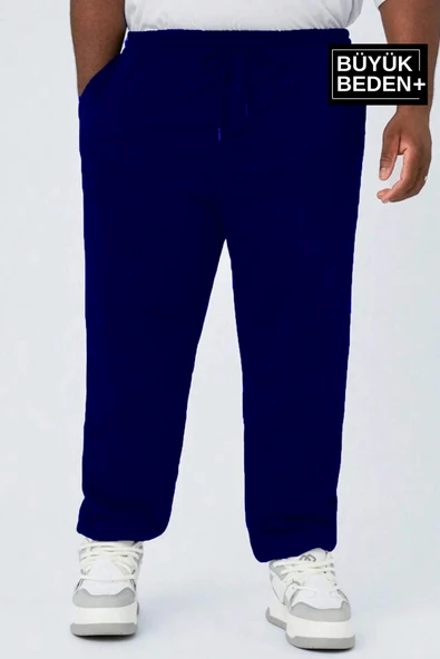 Üçlü Eşofman Büyük Beden Lastik Paça İnce Eşofman Altı SPR25BEA51-3 - 2