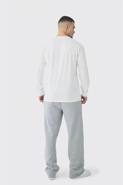 Süperlife Erkek İçi Polarlı 3 iplik Kalın New York Baskılı Eşofman Altı SPR25EA97 - 4