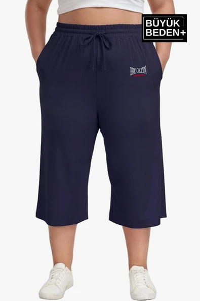 Kadın Büyük Beden N.Brooklyn Baskılı Standart &Regular Kalıp Şort SPR25BSRk089 - Resim 11