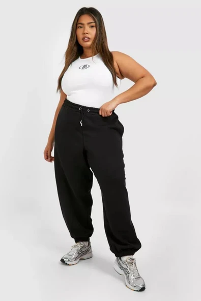 Ikili Eşofman Büyük Beden Lastik Paça İnce Eşofman Altı SPR25BEA51-2 - 5