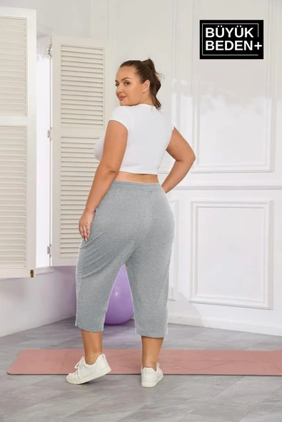Kadın Büyük Beden New York Baskılı Standart &Regular Kalıp Şort SPR25BSRK087 - 4