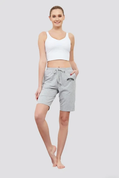 Süperlife Kadın New York Baskılı Standart &Regular Kalıp Şort SPR25SRK085 - 7