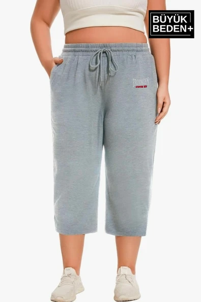 Kadın Büyük Beden N.Brooklyn Baskılı Standart &Regular Kalıp Şort SPR25BSRk089 - Resim 7