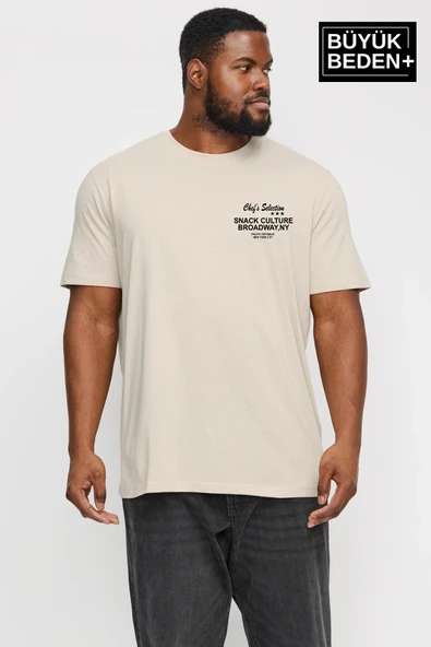 Erkek Büyük Beden Chef's Selection Baskılı Bisiklet Yaka Tshırt SPR25BTS908 - 9