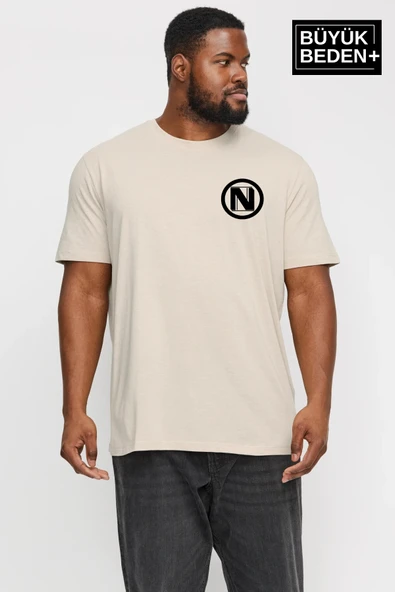 Erkek Büyük Beden N Baskılı Bisiklet Yaka Tshırt SPR25BTS902 - 9