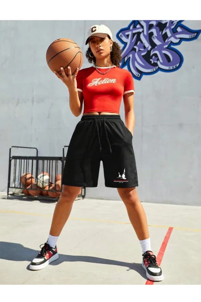 Süperlife Kadın Yelken Baskılı Standart &Regular Kalıp Şort SPR25SRk083 - 6