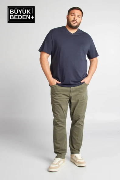 Erkek Büyük Beden V Yaka Tshırt SPRBTS09 - 7