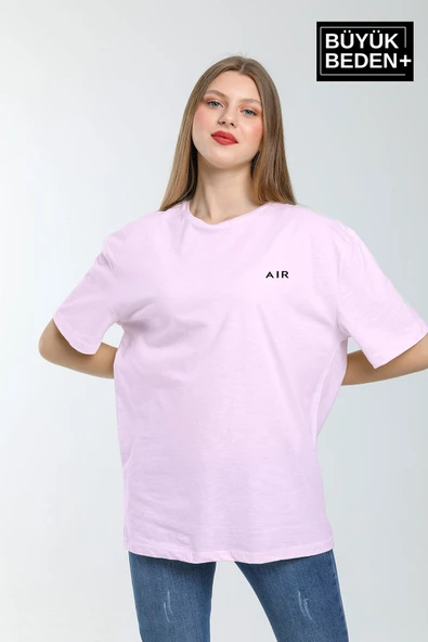 Süperlife Kadın Büyük Beden Air Baskılı Bisiklet Yaka Tshırt SPR25BTSK901 - 11