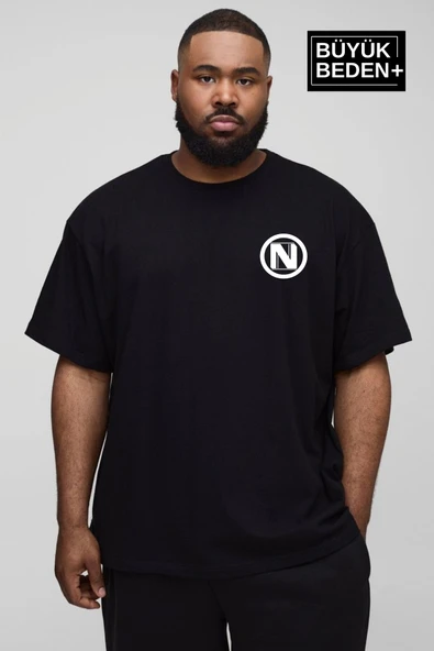 Erkek Büyük Beden N Baskılı Bisiklet Yaka Tshırt SPR25BTS902 - 3