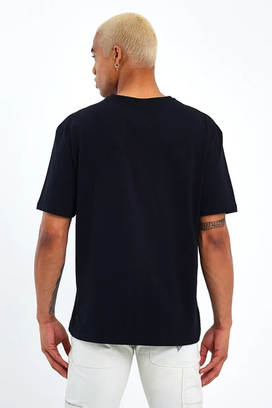 Erkek Bisiklet Yaka El Yazılı Brooklyn Baskılı Tshirt SPR25TS32 - 4