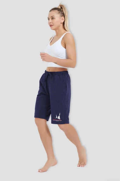 Süperlife Kadın Yelken Baskılı Standart &Regular Kalıp Şort SPR25SRk083 - 3