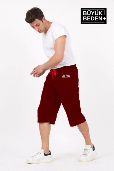 Erkek Büyük Beden New York Baskılı Standart &Regular Kalıp Şort SPR25BSR087 - 7