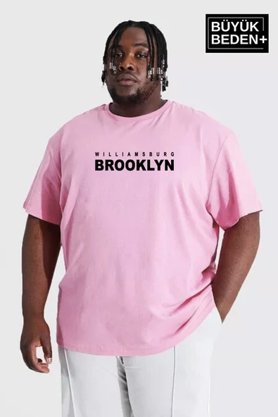 Erkek Büyük Beden Willams.Brooklyn Baskılı Bisiklet Yaka Tshırt SPR25BTS15 - 5