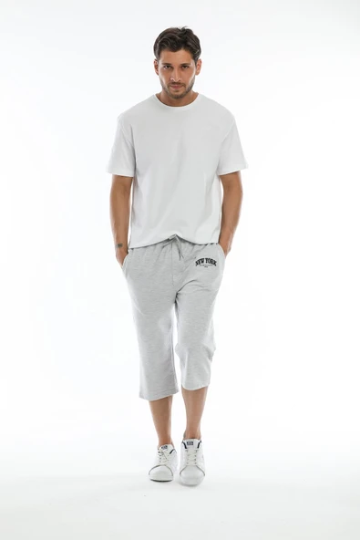 Erkek New York Baskılı Uzun Slim fit  Şort SPR25SR081 - Resim 5