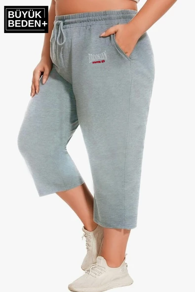 Kadın Büyük Beden N.Brooklyn Baskılı Standart &Regular Kalıp Şort SPR25BSRk089 - Resim 8