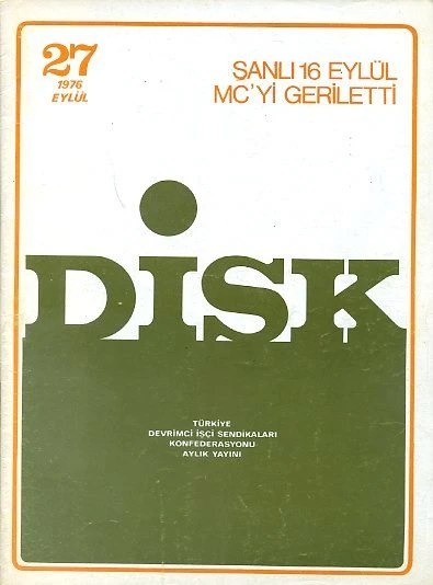 DİSK Dergisi 27 Eylül 1976