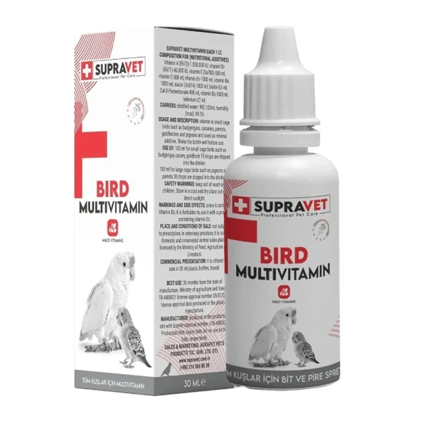 Supravet Bird Multivitamin Kuş Vitamini 30 Ml