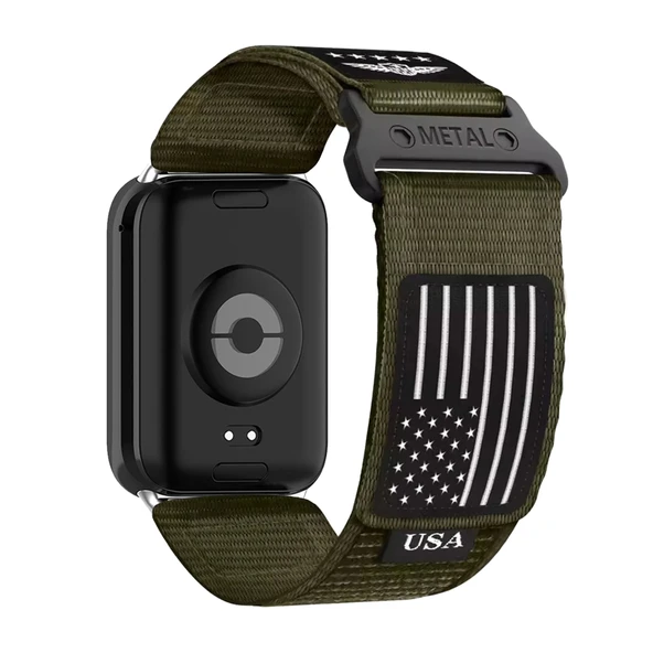 Xiaomi Mi Band 8 Pro için Naylon Cırt Cırtlı Kordon - Koyu Yeşil