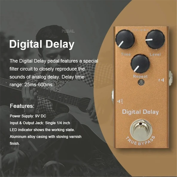 Gitar Efekt Pedalı - Dijital Delay (25ms-600ms)