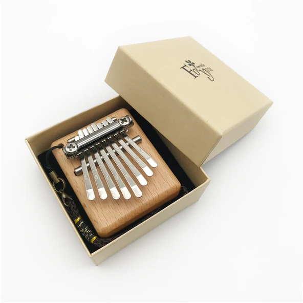 8 Tuşlu Kalimba Başparmak Piyano - Ahşap Rengi