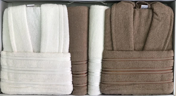 Royam Beril Pamuklu 6 Parça Aile Bornoz Seti Takımı - 7