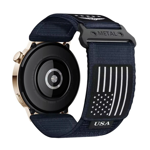 Huawei Watch GT 3 42mm için Ayarlanabilir Mavi Naylon Kordon