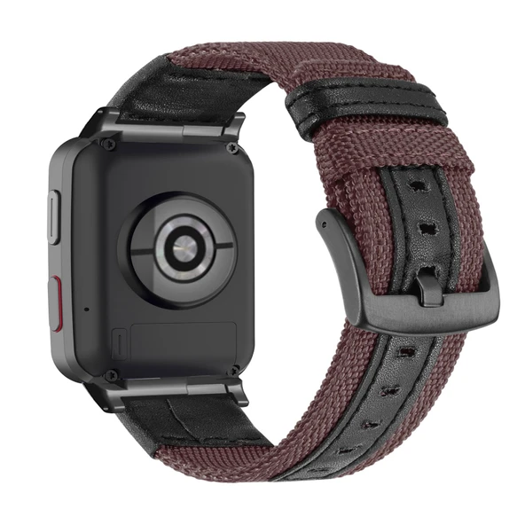 Huawei Watch D2 Uyumlu Naylon Deri Kordon - Mor