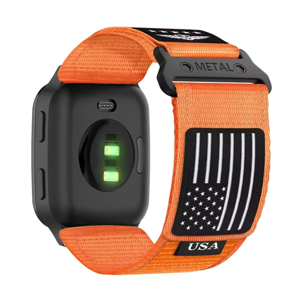 Garmin Venu Sq 2/Sq 2 Music Uyumlu Turuncu Naylon Cırt Cırtlı Kordon