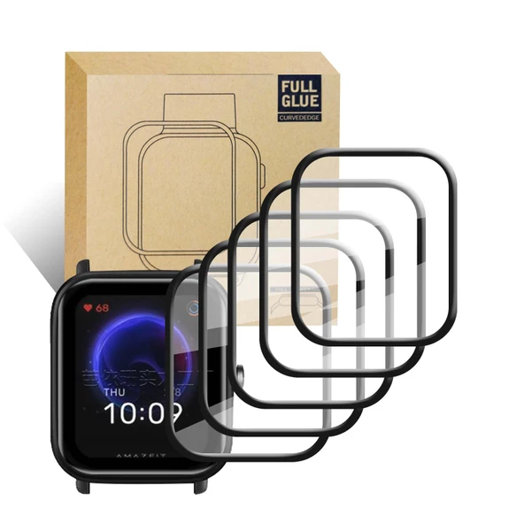 Amazfit Bip U Pro Ekran Koruyucu - 9H Temperli Cam - HD Şeffaf (5 Adet)