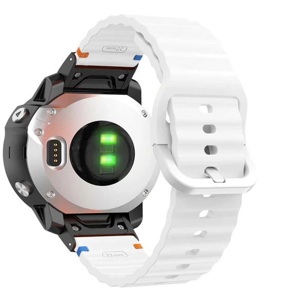 Garmin Fenix 7S/5S/6S/6S Pro Uyumlu Silikon Kordon - Beyaz