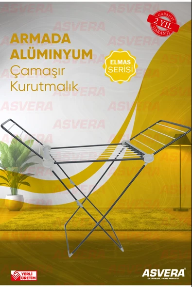 ASVERA Armada Alüminyum Kanatlı Kurutmalık – Katlanır, Hafif ve Dayanıklı Çamaşır Askısı ürün görseli