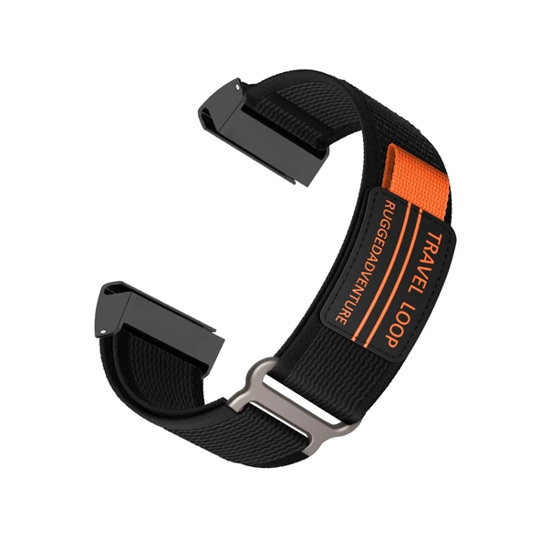 Garmin EPIX Gen 2 Dokuma Naylon Yedek Kordon - Siyah Turuncu