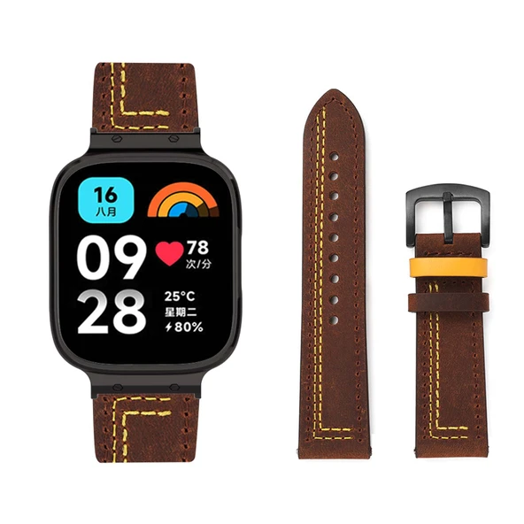 Xiaomi Redmi Watch 2 Lite Uyumlu Deri Kordon - Renk K