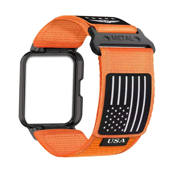 Xiaomi Watch 2 Lite Uyumlu Naylon Cırt Cırtlı Ayarlanabilir Kordon - Turuncu