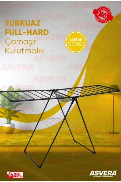 ASVERA Turkuaz Full-Hard Çamaşır Kurutmalık – Katlanır, Dayanıklı, Geniş ve Şık Askı ürün görseli