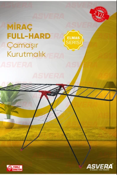 ASVERA Miraç Full-Hard Çamaşır Kurutmalık – Katlanır, Sepetli, Dayanıklı ve Şık Askı ürün görseli