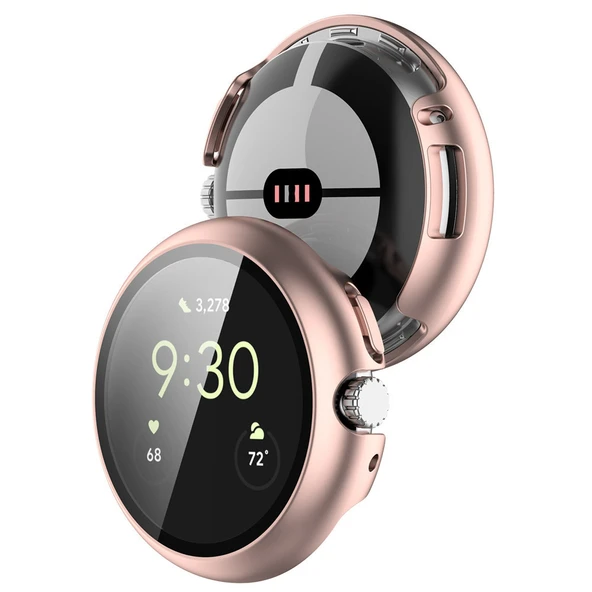 Google Pixel Watch Koruyucu Tampon Kılıf - Rose Gold - 3
