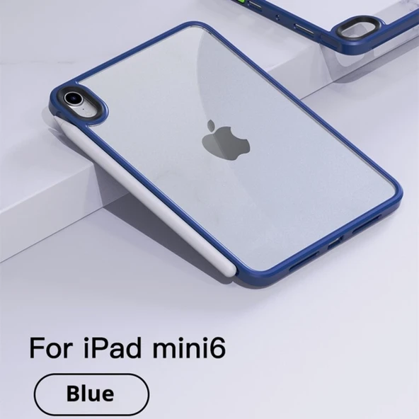 iPad Mini 7 (A17 Pro) 8.3 inç Şeffaf Arka PC Çerçeveli Koruyucu Kılıf - Yeşil - 5