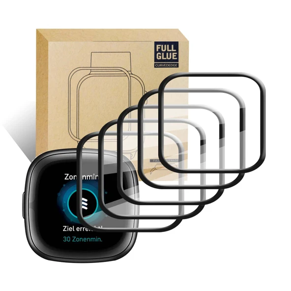 Fitbit Versa 3/Sense Ekran Koruyucu - 9H HD Temperli Cam - 5 Adet