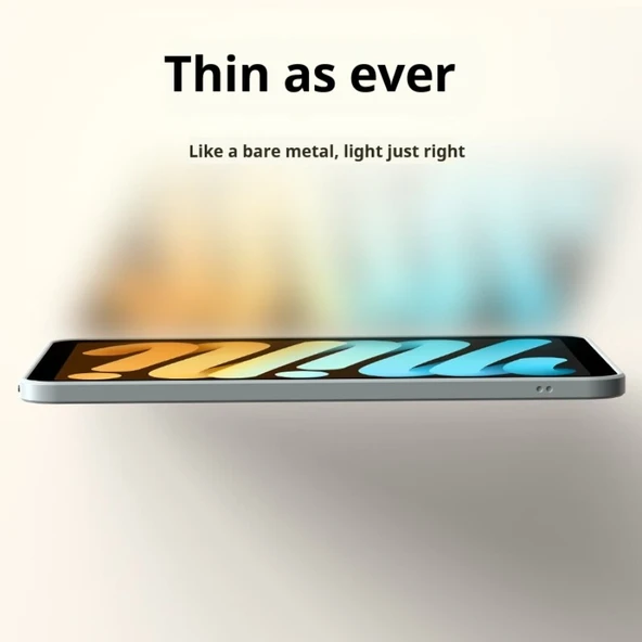 iPad Mini 7 (A17 Pro) 8.3 inç Şeffaf Arka PC Çerçeveli Koruyucu Kılıf - Mavi - 7