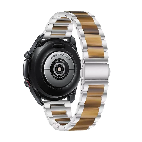 Samsung Galaxy Watch 42mm için Reçine Bileklik - Gümüş Amber